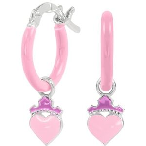 Disney Pendientes de plata de ley 925 con diseño de princesa y corazón, color morado, talla única, Plata de ley, Sin piedra preciosa Disney Pendientes de plata de ley 925 con diseño de princesa y corazón, color morado, talla única, Plata de ley, Sin piedra preciosa