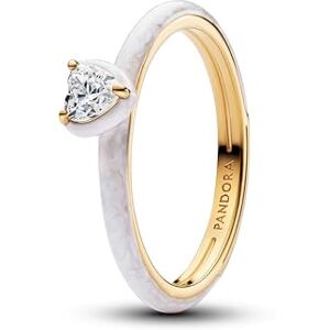 PANDORA Anillo para mujer, oro blanco, corazón chakra 163088C01, 56/17,8, Plata de ley, Zirconia cúbica PANDORA Anillo para mujer, oro blanco, corazón chakra 163088C01, 56/17,8, Plata de ley, Zirconia cúbica