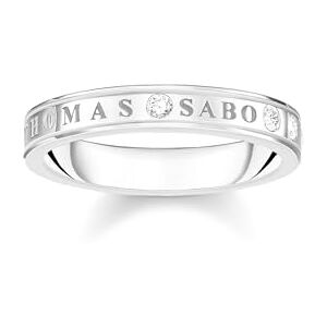 Thomas Sabo Anillo para mujer con piedras blancas de plata de ley 925 TR2253-051-14, 48, Metal precioso Thomas Sabo Anillo para mujer con piedras blancas de plata de ley 925 TR2253-051-14, 48, Metal precioso