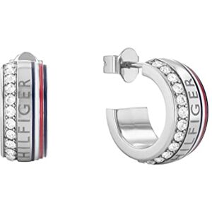 Tommy Hilfiger Jewelry Pendientes de Aro para Mujer de Acero Inoxidable con Cristales Tommy Hilfiger Jewelry Pendientes de Aro para Mujer de Acero Inoxidable con Cristales