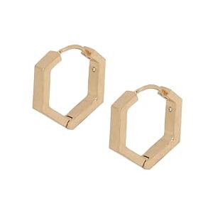 AllSaints Pendientes de aro hexagonales de . Joyas geométricas pequeñas para el día a día, con cierre de bisagra. Fabricados en latón dorado AllSaints Pendientes de aro hexagonales de . Joyas geométricas pequeñas para el día a día, con cierre de bisagra. Fabricados en latón dorado