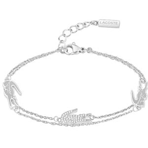 Lacoste Pulsera de Doble Cadena para Mujer Colección CROCODILE en Acero Inoxidable con Charms en forma de Cocodrilo Lacoste Pulsera de Doble Cadena para Mujer Colección CROCODILE en Acero Inoxidable con Charms en forma de Cocodrilo