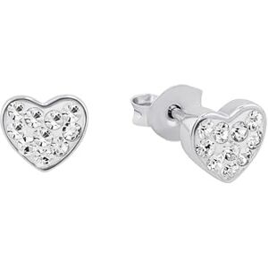 amor pendientes de plata de ley 925, con Preciosa, 0.6 cm, plata, corazón, en caja de regalo amor pendientes de plata de ley 925, con Preciosa, 0.6 cm, plata, corazón, en caja de regalo