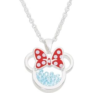 Disney Minnie plateado latón con esmalte rojo arco marzo piedra flotante collar , talla única, Latón, Sin piedras preciosas Disney Minnie plateado latón con esmalte rojo arco marzo piedra flotante collar , talla única, Latón, Sin piedras preciosas