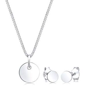 Elli Juego de joyas para mujer con plaquetas Geo Basic Trend en plata de ley 925, 45, Metal Elli Juego de joyas para mujer con plaquetas Geo Basic Trend en plata de ley 925, 45, Metal