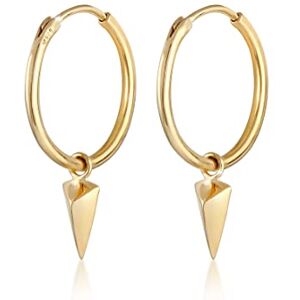 Elli Pendientes de aro para mujer, diseño de triángulo, en plata de ley 925, talla única, Metal Elli Pendientes de aro para mujer, diseño de triángulo, en plata de ley 925, talla única, Metal