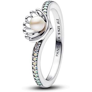 PANDORA Anillo de mujer de la princesa Disney Ariel concha plata 193654C01, 52/16,6, Plata de ley, Zirconia cúbica PANDORA Anillo de mujer de la princesa Disney Ariel concha plata 193654C01, 52/16,6, Plata de ley, Zirconia cúbica