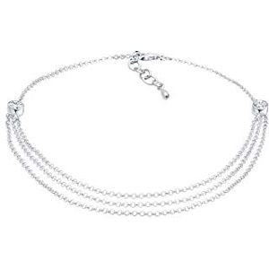 Elli mujer Plata de ley 925/1000 plata redondo blanco cristal Elli mujer Plata de ley 925/1000 plata redondo blanco cristal