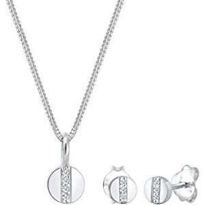 Elli PREMIUM Juego de Joyas Mujer Motivo Circular con Diamante (0,05 ct.) en Plata de Ley 925 Elli PREMIUM Juego de Joyas Mujer Motivo Circular con Diamante (0,05 ct.) en Plata de Ley 925
