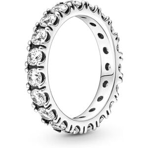 PANDORA Timeless Anillo de eternidad con fila centelleante de plata de ley con circonitas cúbicas transparentes, talla 58 PANDORA Timeless Anillo de eternidad con fila centelleante de plata de ley con circonitas cúbicas transparentes, talla 58