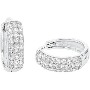 amor Creoles Joyas de plata de ley 925 para mujer, con sintetizador de circonitas, 1.2 cm, plata, en caja de regalo amor Creoles Joyas de plata de ley 925 para mujer, con sintetizador de circonitas, 1.2 cm, plata, en caja de regalo