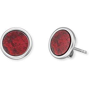 Engelsrufer Pendientes de aro para mujer de plata de ley con colgante de piedra de estraza – cierre de cierre –, 10mm, Plata de ley, jaspe Engelsrufer Pendientes de aro para mujer de plata de ley con colgante de piedra de estraza – cierre de cierre –, 10mm, Plata de ley, jaspe