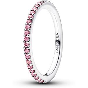 PANDORA Anillo para Mujer Plata Brillante Rosa Banda 192999C02, 58/18,5, Plata esterlina, Circonia cúbica PANDORA Anillo para Mujer Plata Brillante Rosa Banda 192999C02, 58/18,5, Plata esterlina, Circonia cúbica