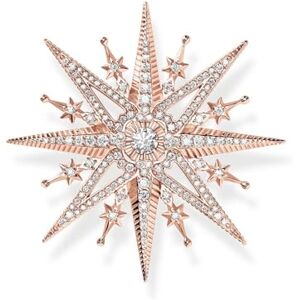 Thomas Sabo Broche de estrella para mujer con circonitas blancas, plata de ley 925 con acabado en oro rosa, tamaño: 46 x 46 mm, , H: ca. 46mm / B: ca. 46mm, Plata esterlina, Circonia Thomas Sabo Broche de estrella para mujer con circonitas blancas, plata de ley 925 con acabado en oro rosa, tamaño: 46 x 46 mm, , H: ca. 46mm / B: ca. 46mm, Plata esterlina, Circonia