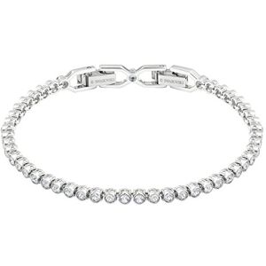 Swarovski Pulsera Tennis Emily, Talla redonda, Blanca, Baño de rodio Swarovski Pulsera Tennis Emily, Talla redonda, Blanca, Baño de rodio