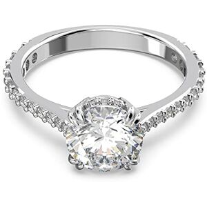 Swarovski Anillo de cóctel Constella, Talla redonda, Pavé, Blanco, Baño de rodio Swarovski Anillo de cóctel Constella, Talla redonda, Pavé, Blanco, Baño de rodio