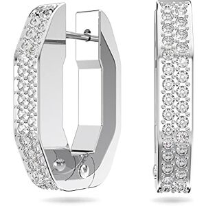 Swarovski Pendientes de Aro Dextera Octagonal para Mujer, Pendientes con Cristales, en Baño de Rodio, Colección Dextera de Swarovski Pendientes de Aro Dextera Octagonal para Mujer, Pendientes con Cristales, en Baño de Rodio, Colección Dextera de