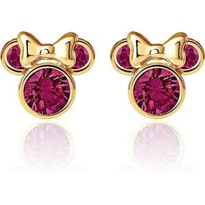 Disney Pendientes  de oro amarillo de 9 quilates para niñas con Minnie y circonitas, Gold, Circonia cúbica Disney Pendientes  de oro amarillo de 9 quilates para niñas con Minnie y circonitas, Gold, Circonia cúbica