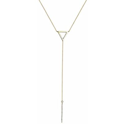 Elli Collar plata 925 chapado en oro Diseño 'Y' con triángulo Longitud 60cm Elli Collar plata 925 chapado en oro Diseño 'Y' con triángulo Longitud 60cm