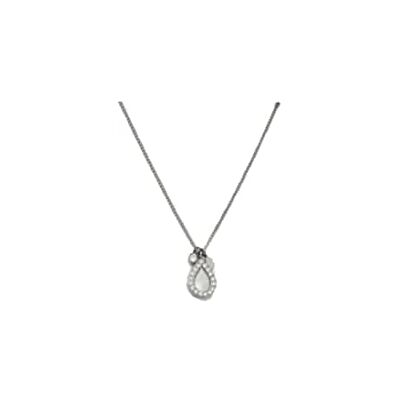 Fossil Set For Mujeres Classics, Pendiente: 8mm X 6mm, Collar: 16In + 2In Silver Stainless Steel Set, Fossil Set For Mujeres Classics, Pendiente: 8mm X 6mm, Collar: 16In + 2In Silver Stainless Steel Set,