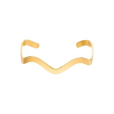 Purelei Wave Armcuff – Pulsera de filigrana con diseño de ondas, resistente al agua, acero inoxidable chapado en oro de 14 quilates Purelei Wave Armcuff – Pulsera de filigrana con diseño de ondas, resistente al agua, acero inoxidable chapado en oro de 14 quilates