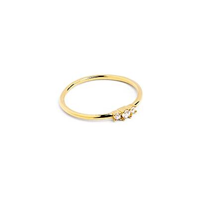 SINGULARU Anillo Trini Spark. Plata de Ley 925 con Acabado Baño de Oro de 18 Kt. Joyas para Mujer. Talla 14 SINGULARU Anillo Trini Spark. Plata de Ley 925 con Acabado Baño de Oro de 18 Kt. Joyas para Mujer. Talla 14