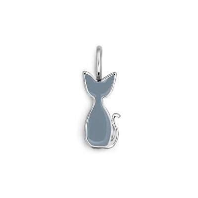 SINGULARU Charm Salem Gato Enamel Gris. Colgante en Latón con Acabado en Baño de Rodio. Reversible con Detalles en Esmalte Gris y con Cierre Asa. Joyas para Mujer SINGULARU Charm Salem Gato Enamel Gris. Colgante en Latón con Acabado en Baño de Rodio. Reversible con Detalles en Esmalte Gris y con Cierre Asa. Joyas para Mujer
