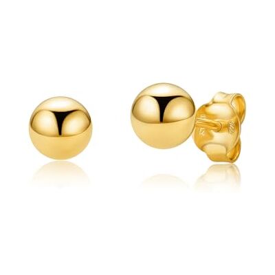 MIORE Pendientes Mujer Plata Chapados Oro de 18 Quilates o Pendientes Oro Blanco/Rosa/Amarillo, Botón/Bola, Piercing Oreja Dorado 5MM / 6MM, Joyería Hipoalergénica Mujer/Hombre, Joya con Joyero MIORE Pendientes Mujer Plata Chapados Oro de 18 Quilates o Pendientes Oro Blanco/Rosa/Amarillo, Botón/Bola, Piercing Oreja Dorado 5MM / 6MM, Joyería Hipoalergénica Mujer/Hombre, Joya con Joyero