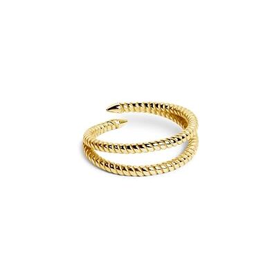 SINGULARU Anillo Doble Twist Anillo Ajustable Plata de Ley 925 con Acabado Baño de Oro de 18 Kt. Talla Unica Joyas para Mujer Hecho en España SINGULARU Anillo Doble Twist Anillo Ajustable Plata de Ley 925 con Acabado Baño de Oro de 18 Kt. Talla Unica Joyas para Mujer Hecho en España