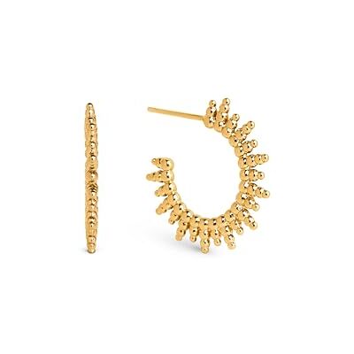 SINGULARU Pendientes Pebbles Sun. Latón con Acabado Baño de Oro de 18 Kt. Cierre Tuerca a Presión. Joyas para Mujer SINGULARU Pendientes Pebbles Sun. Latón con Acabado Baño de Oro de 18 Kt. Cierre Tuerca a Presión. Joyas para Mujer