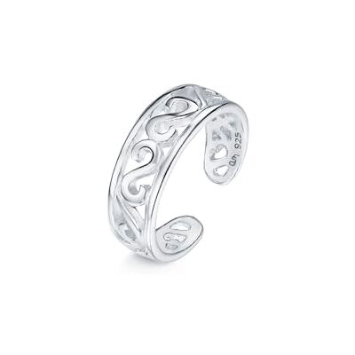 Amberta Anillo Pie Plata de Ley 925 Joyas para Verano Mujer Boho Ola Hoja Flor Corazón Delfín Corona Amberta Anillo Pie Plata de Ley 925 Joyas para Verano Mujer Boho Ola Hoja Flor Corazón Delfín Corona