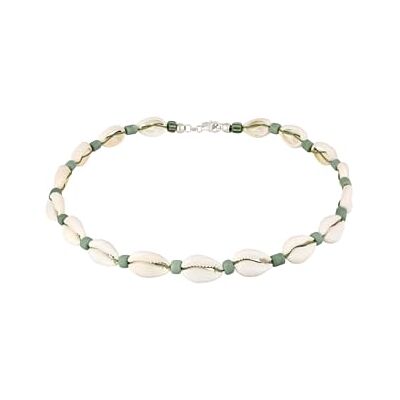 Kuzzoi Collar con conchas de Buda para hombre, cadena surfista de conchas cauri (10-12 mm), cadena para hombre con perlas de cristal indonesias y cuentas de plata 925, longitud aprox. 42 cm, Plata Kuzzoi Collar con conchas de Buda para hombre, cadena surfista de conchas cauri (10-12 mm), cadena para hombre con perlas de cristal indonesias y cuentas de plata 925, longitud aprox. 42 cm, Plata