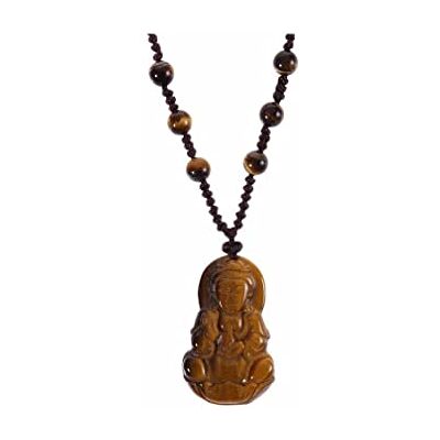 lachineuse Collar de Buda GuanYin Diosa Budista Protectora Joya de Ojo de Tigre Cordón de Algodón Ajustable Largo Máximo 38 cm Bolsa de Satén Gratis Idea de Regalo Asiática lachineuse Collar de Buda GuanYin Diosa Budista Protectora Joya de Ojo de Tigre Cordón de Algodón Ajustable Largo Máximo 38 cm Bolsa de Satén Gratis Idea de Regalo Asiática