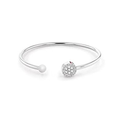 Tommy Hilfiger Jewelry Pulsera Bangle Abierta para Mujer de Acero Inoxidable con Cristales Tommy Hilfiger Jewelry Pulsera Bangle Abierta para Mujer de Acero Inoxidable con Cristales