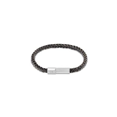 Calvin Pulsera para Hombre Colección INDUSTRIAL FACETS con Cuero Negro y Cierre de Acero Inoxidable Calvin Pulsera para Hombre Colección INDUSTRIAL FACETS con Cuero Negro y Cierre de Acero Inoxidable