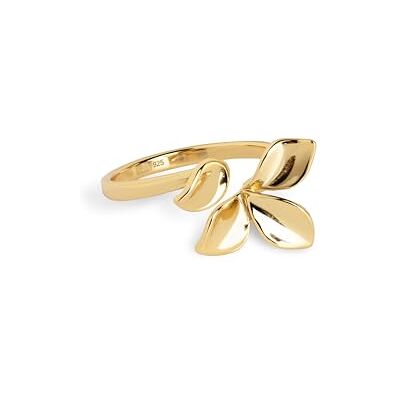 SINGULARU Anillo Zinnia. Ajustable. Latón con Acabado en Baño Oro de 8Kt y en Forma de Flor. Tamaño 20 x 4 mm. Joyas para Mujer SINGULARU Anillo Zinnia. Ajustable. Latón con Acabado en Baño Oro de 8Kt y en Forma de Flor. Tamaño 20 x 4 mm. Joyas para Mujer