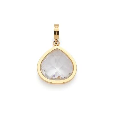 JEWELS BY LEONARDO Colgante Clip & Mix Juvinga • Colgante de cadena de acero inoxidable dorado • Piedra de cristal transparente en forma de triángulo redondeado • Clip M (4,8 mm de diámetro) • Joyas JEWELS BY LEONARDO Colgante Clip & Mix Juvinga • Colgante de cadena de acero inoxidable dorado • Piedra de cristal transparente en forma de triángulo redondeado • Clip M (4,8 mm de diámetro) • Joyas
