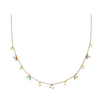 SINGULARU Collar Mujer Shamira Acero Baño Oro Acero resistente al agua con baño de oro de 18kt, piedras naturales y perlas cultivadas. SINGULARU Collar Mujer Shamira Acero Baño Oro Acero resistente al agua con baño de oro de 18kt, piedras naturales y perlas cultivadas.