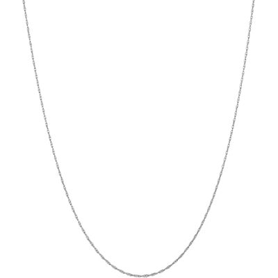 Kuzzoi Exclusivo collar de plata 925 para hombre, cadena de plata (1 mm), cadena básica sin colgante para hombre y mujer, cadena de eslabones trenzados, longitud 55 + 5 cm Kuzzoi Exclusivo collar de plata 925 para hombre, cadena de plata (1 mm), cadena básica sin colgante para hombre y mujer, cadena de eslabones trenzados, longitud 55 + 5 cm