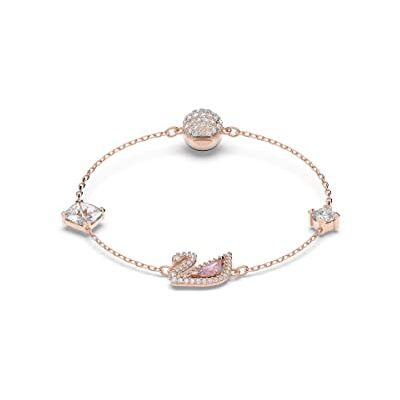 Swarovski Pulsera Dazzling Swan, Cierre magnético, Cisne, Rosa, Baño tono oro rosa Swarovski Pulsera Dazzling Swan, Cierre magnético, Cisne, Rosa, Baño tono oro rosa