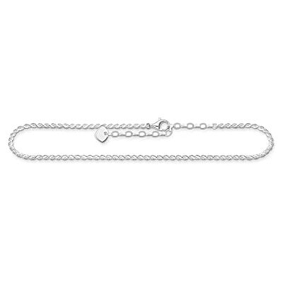 Thomas Sabo Tobillera para mujer, plata de ley 925, diseño de cuerda, longitud 22-27 cm, 22-27 cm, Plata de ley, No es una piedra preciosa Thomas Sabo Tobillera para mujer, plata de ley 925, diseño de cuerda, longitud 22-27 cm, 22-27 cm, Plata de ley, No es una piedra preciosa