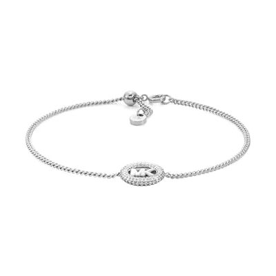 Michael Kors Premium Pulsera mujer de latón en tono plateado, Michael Kors Premium Pulsera mujer de latón en tono plateado,