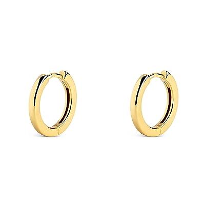 SINGULARU Pendientes Aro 10mm. Plata de Ley 925 con Acabado Baño de Oro de 18 Kt o Rodio. Cierre Congo/Click. Joyas para Mujer SINGULARU Pendientes Aro 10mm. Plata de Ley 925 con Acabado Baño de Oro de 18 Kt o Rodio. Cierre Congo/Click. Joyas para Mujer