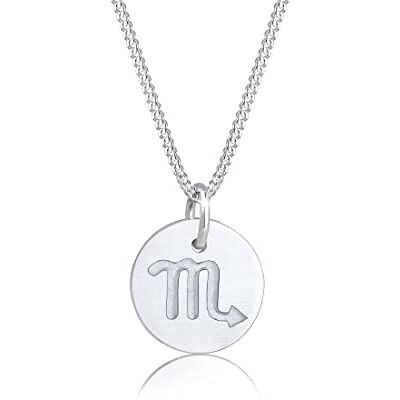 Elli Women's 925 Sterling Silver Frosted Star Sign Astro Basic Necklace Elli Women's 925 Sterling Silver Frosted Star Sign Astro Basic Necklace