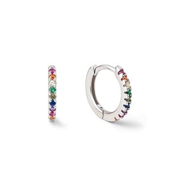 SINGULARU Pendientes Mujer Sole Mio Baño Oro Plata de Ley 925 aporta un brillo colorido con un diseño sofisticado de aros. SINGULARU Pendientes Mujer Sole Mio Baño Oro Plata de Ley 925 aporta un brillo colorido con un diseño sofisticado de aros.