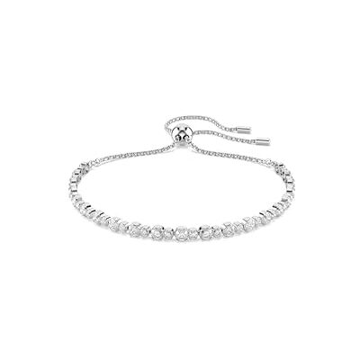 Swarovski Pulsera Tennis Matrix, Zirconia, Colección Matrix Tallas Redondas Combinadas, Cierre Bola Deslizante, Baño de Rodio, Blanca Swarovski Pulsera Tennis Matrix, Zirconia, Colección Matrix Tallas Redondas Combinadas, Cierre Bola Deslizante, Baño de Rodio, Blanca