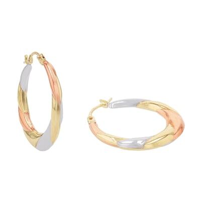 amor Pendientes para Mujer en Oro 375 Aro Tricolor AMR-E0033 amor Pendientes para Mujer en Oro 375 Aro Tricolor AMR-E0033