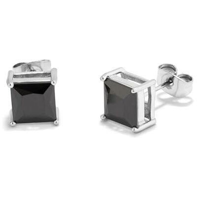 Radiant Colección Atlante Pendientes Bañados en Plata con Piedra Negra para Hombre, Diseño Elegante y Sofisticado. Radiant Colección Atlante Pendientes Bañados en Plata con Piedra Negra para Hombre, Diseño Elegante y Sofisticado.