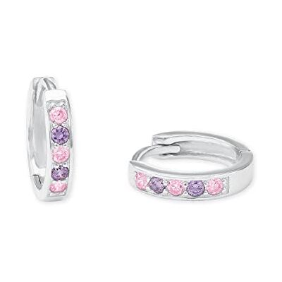 amor Pendientes de aro en Plata de Ley 925 para niñas, con circonitas sintéticas, se entregan en caja regalo de joyería amor Pendientes de aro en Plata de Ley 925 para niñas, con circonitas sintéticas, se entregan en caja regalo de joyería