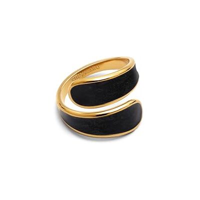 SINGULARU Anillo Abbraccio Black y Granate. Acero con Baño en Oro de 18 Kt y Enamel. Joyas Para Mujer. SINGULARU Anillo Abbraccio Black y Granate. Acero con Baño en Oro de 18 Kt y Enamel. Joyas Para Mujer.